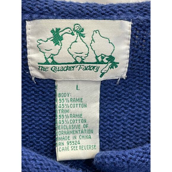 VTG  The Quacker Factory patriotic sweater 4th of July Large short sleeve - Picture 4 of 10